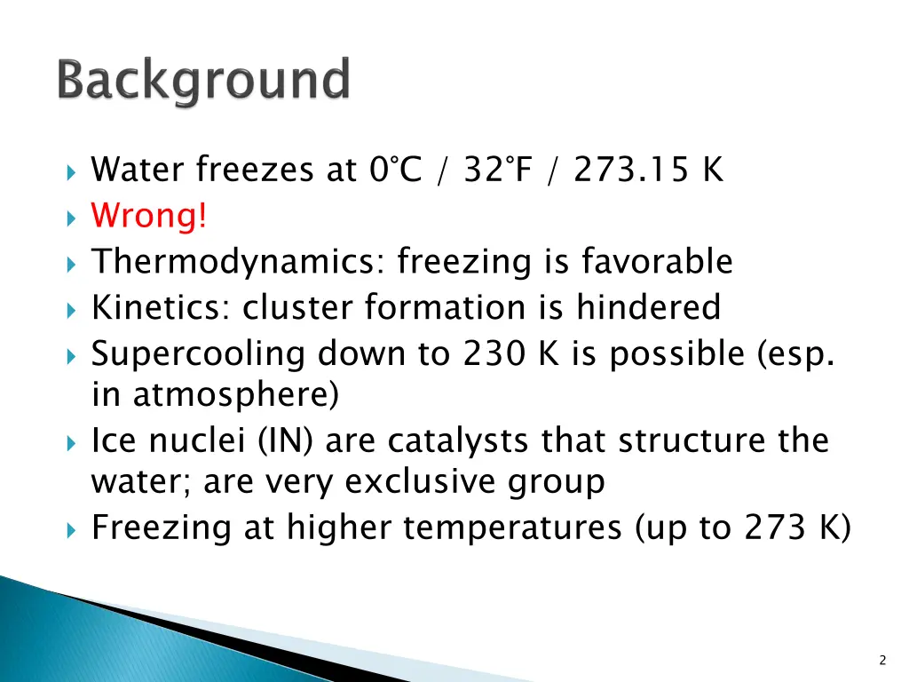water freezes at 0 c 32 f 273 15 k wrong