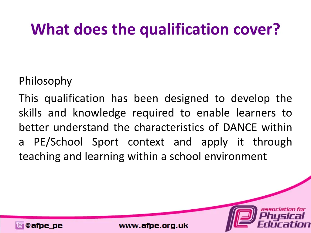 what does the qualification cover