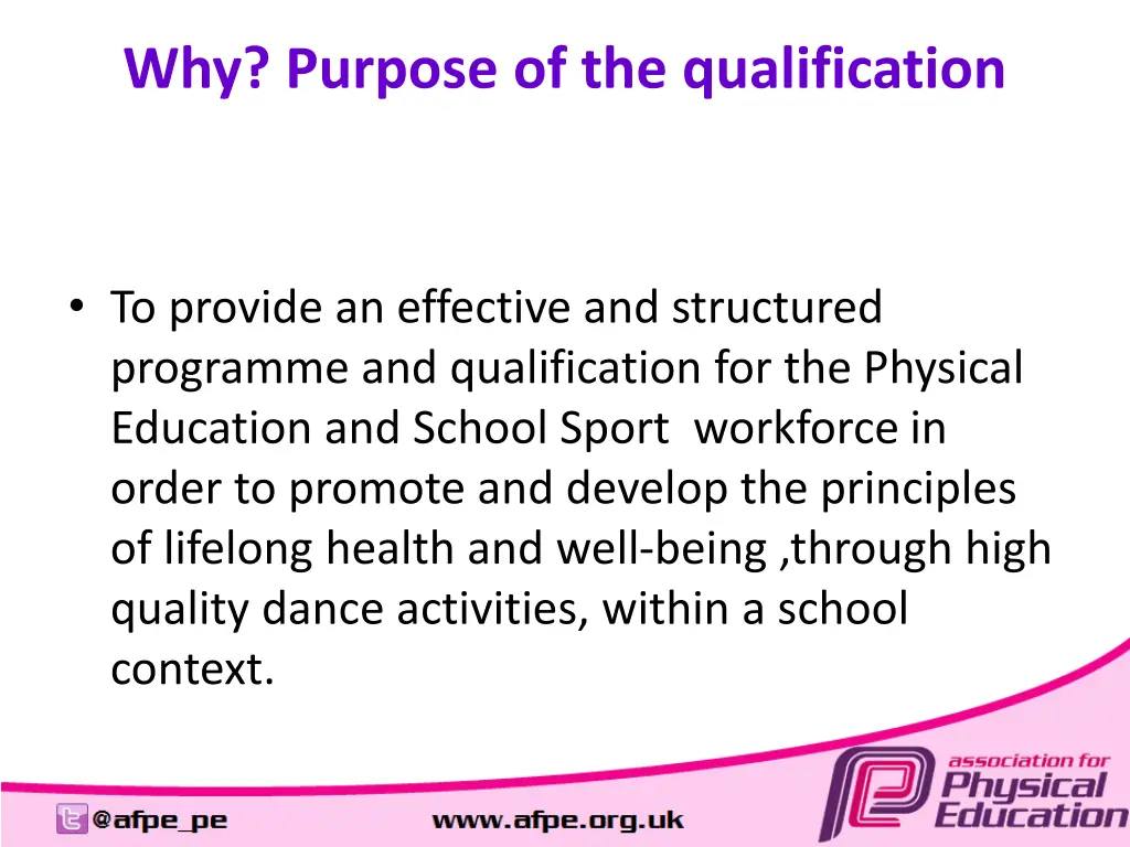why purpose of the qualification