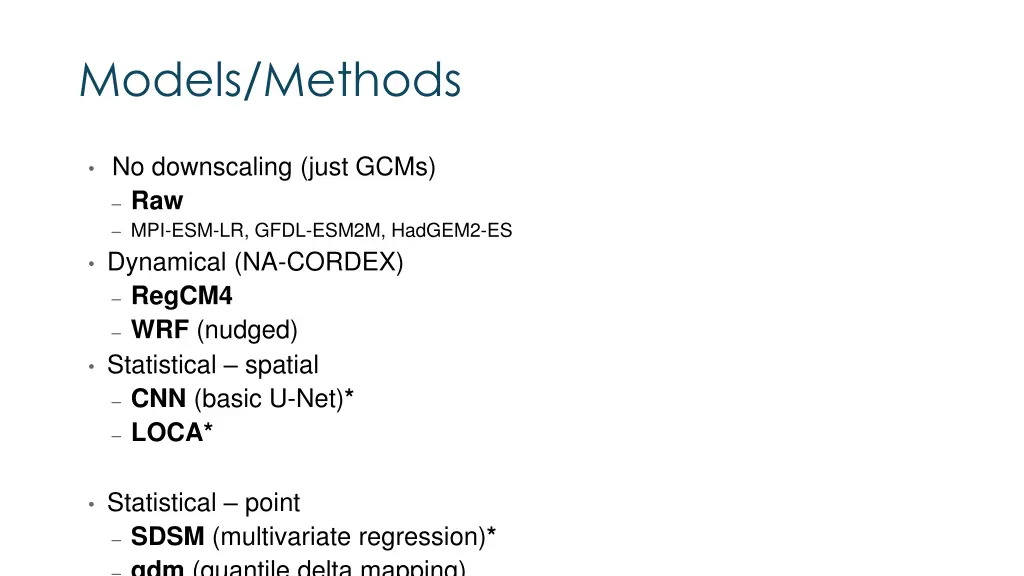 models methods