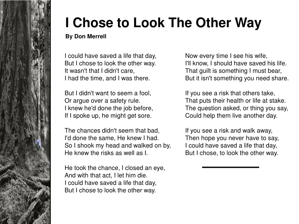 i chose to look the other way