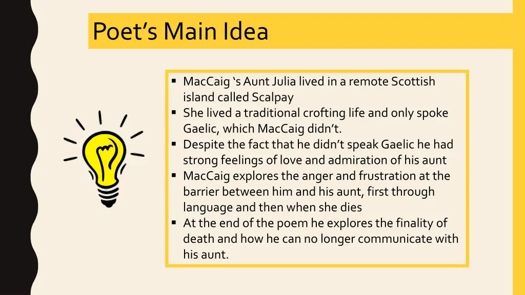 poet s main idea