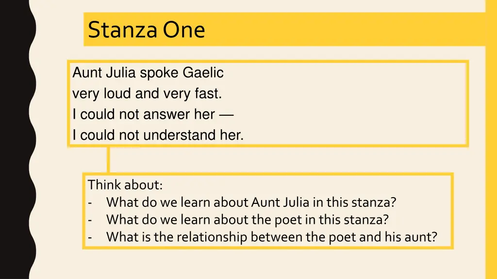 stanza one