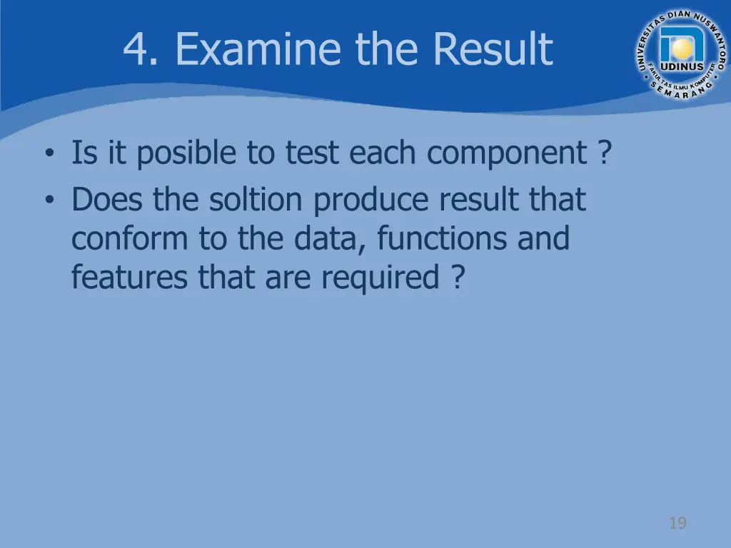 4 examine the result