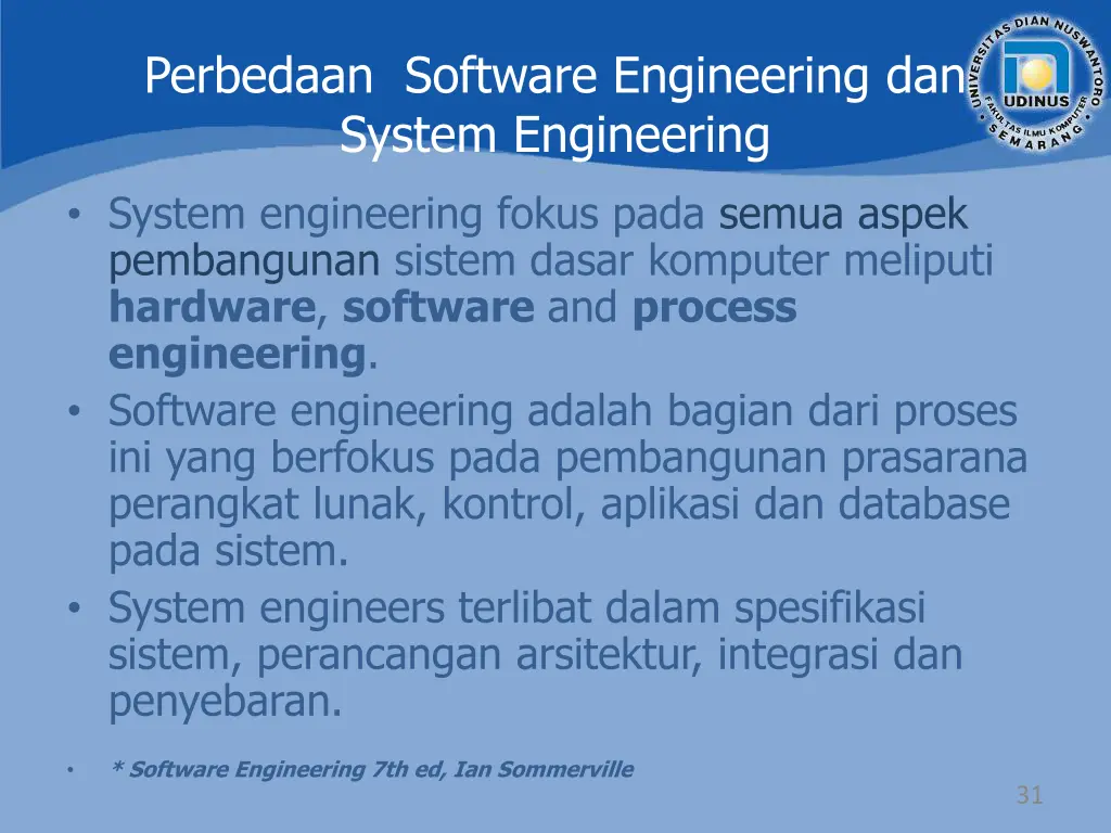 perbedaan software engineering dan system