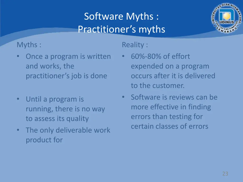software myths practitioner s myths
