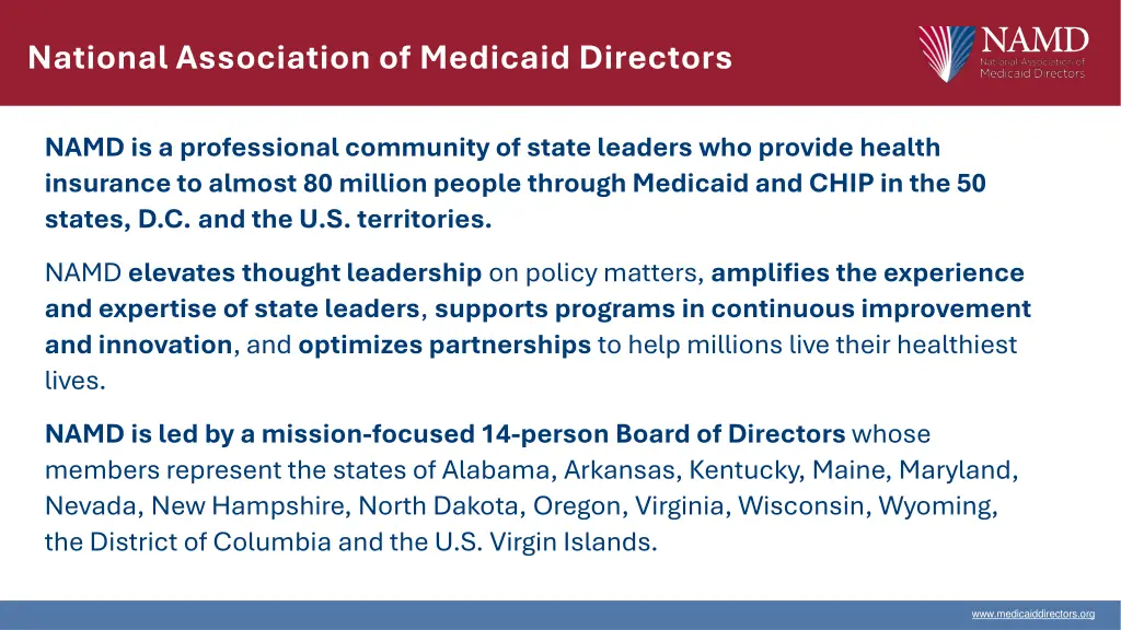 national association of medicaid directors