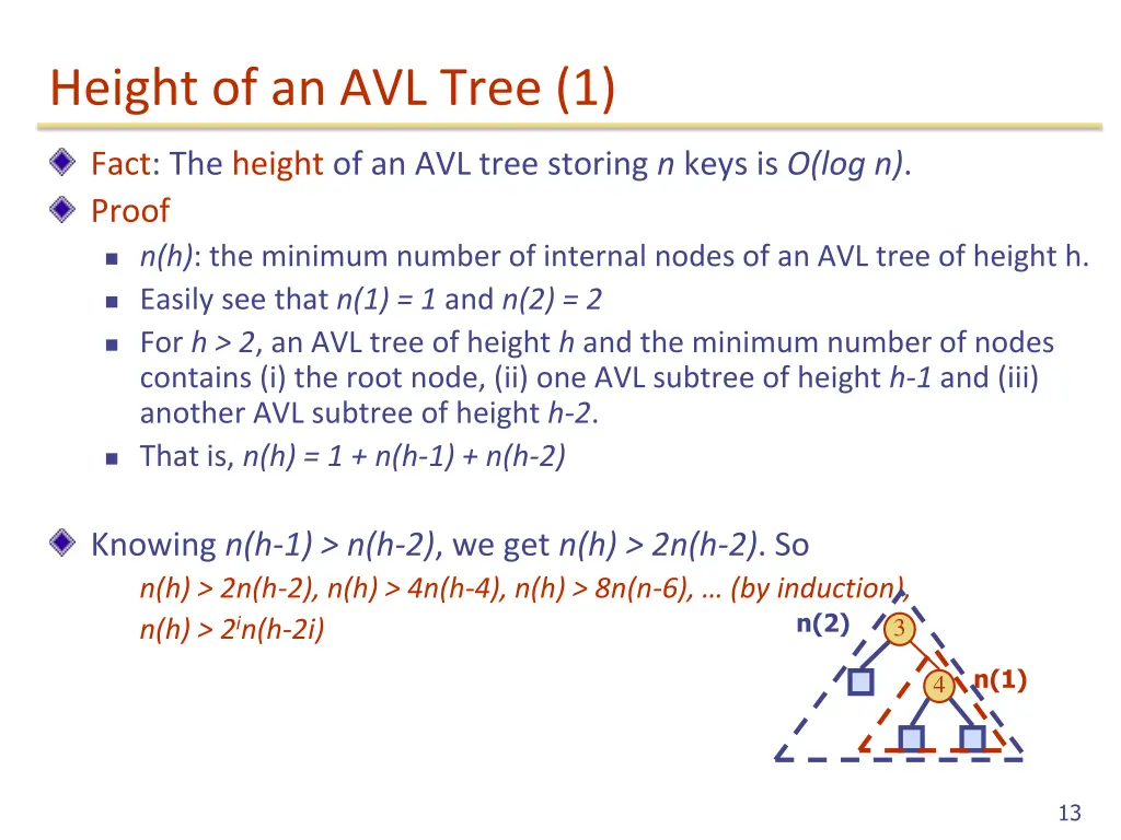 height of an avl tree 1