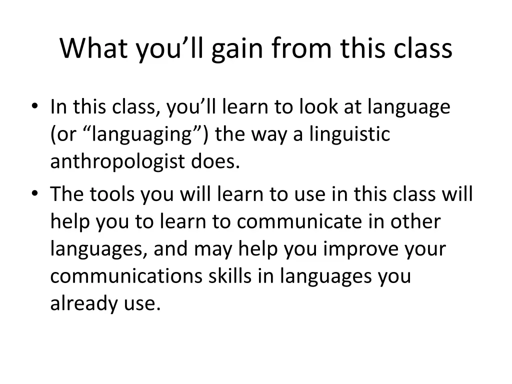 what you ll gain from this class