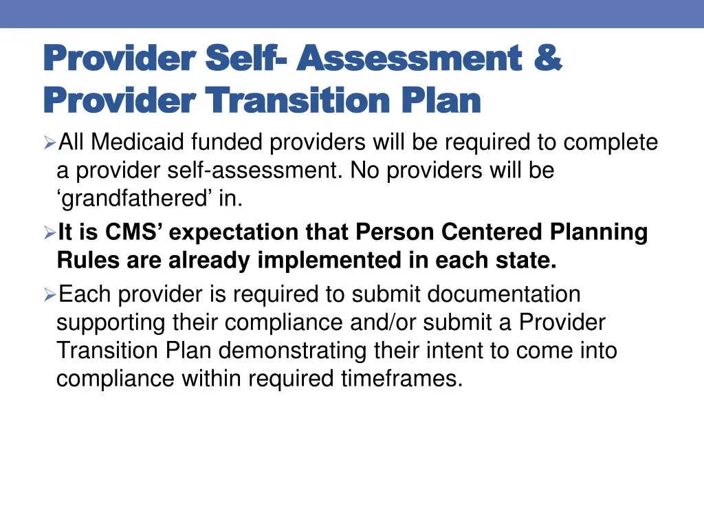 provider provider self provider transition plan 1
