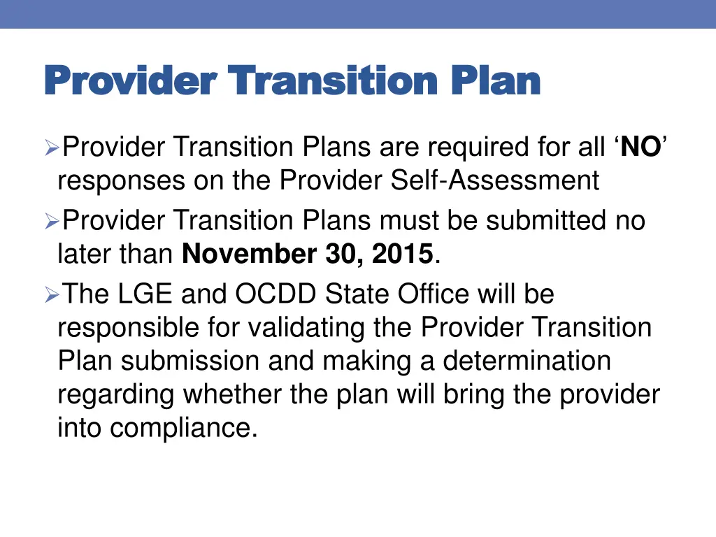 provider provider transition plan transition plan 1