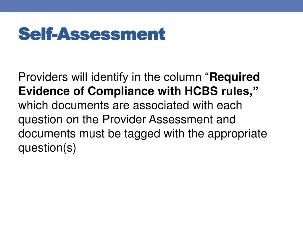 self self assessment assessment