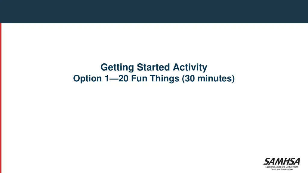 getting started activity option 1 20 fun things