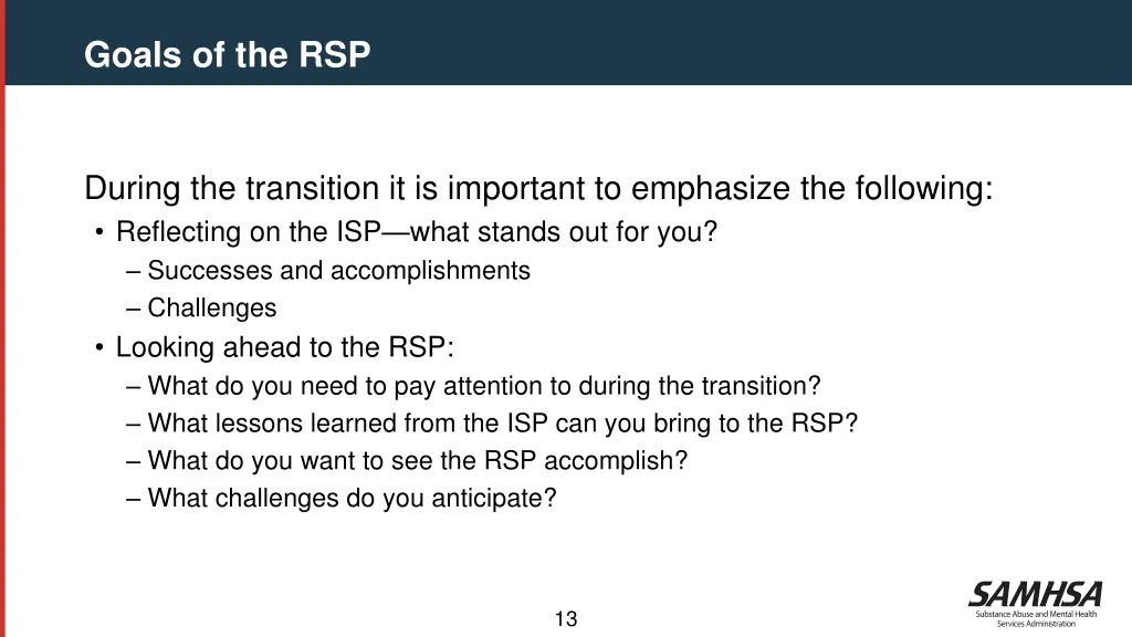 goals of the rsp
