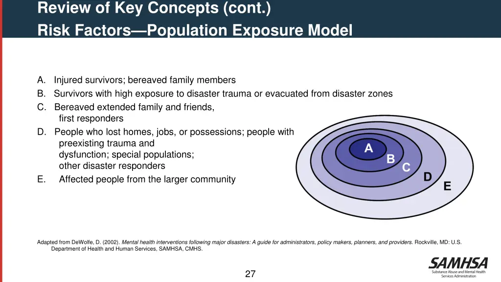 review of key concepts cont risk factors
