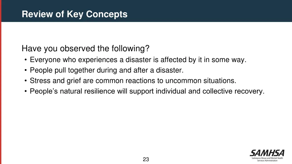 review of key concepts