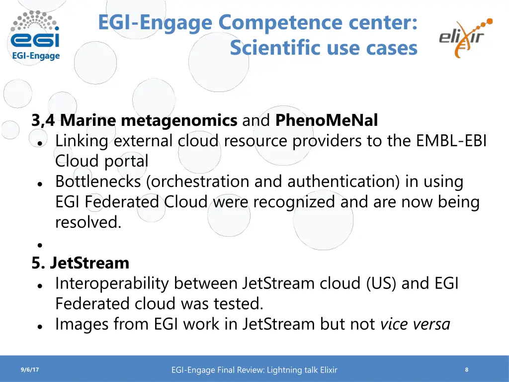 egi engage competence center scientific use cases