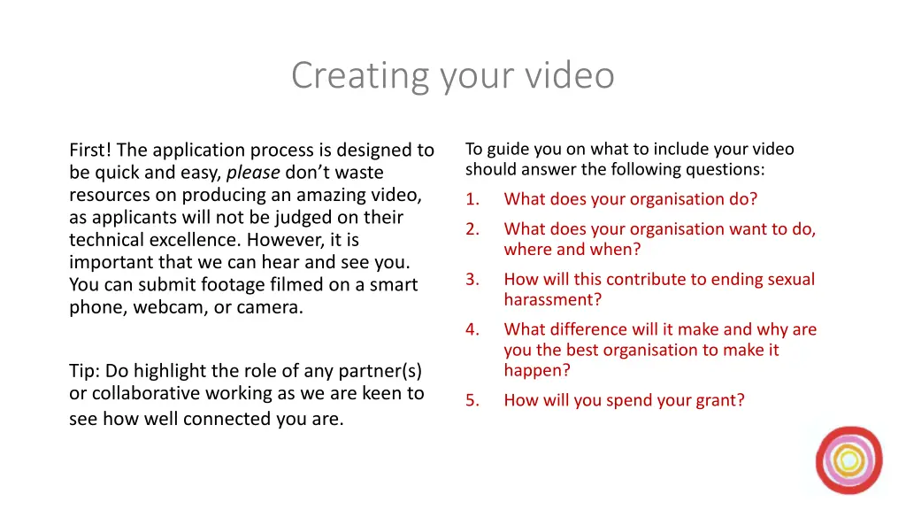 creating your video