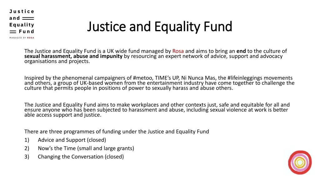 justice and equality fund justice and equality