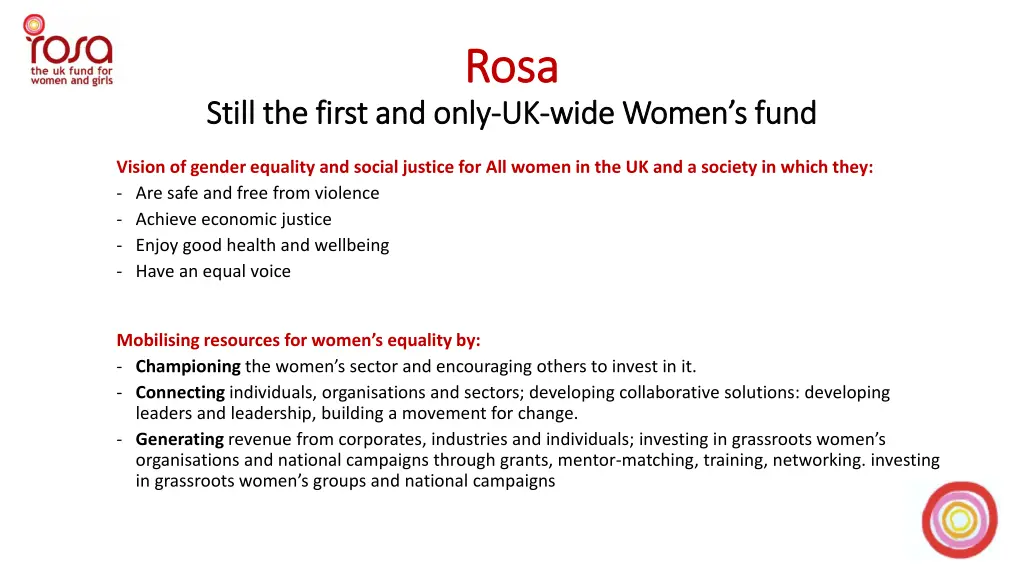 rosa rosa uk wide women s fund wide women s fund