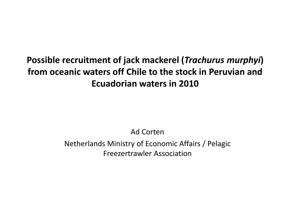 possible recruitment of jack mackerel trachurus