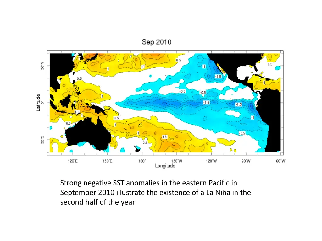 strong negative sst anomalies in the eastern