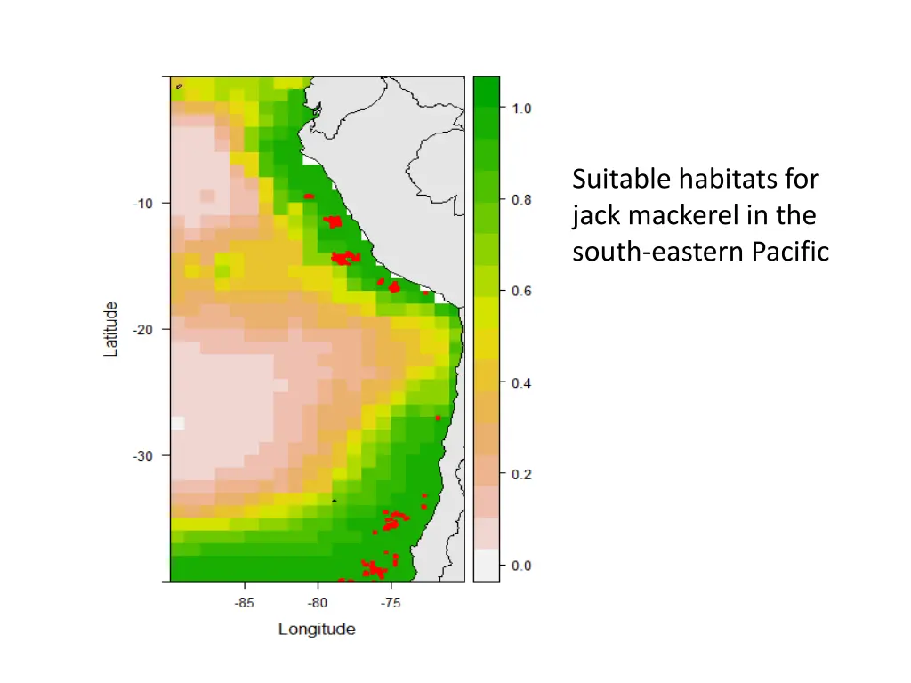 suitable habitats for jack mackerel in the south