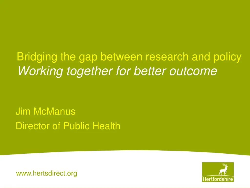 bridging the gap between research and policy