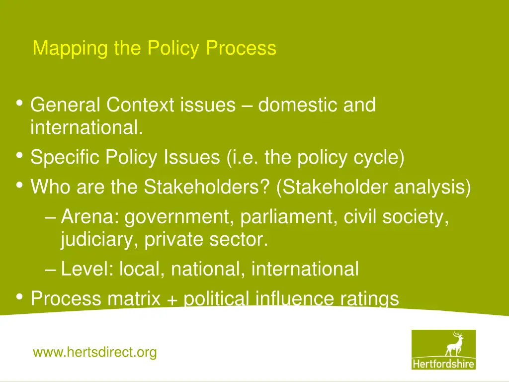 mapping the policy process