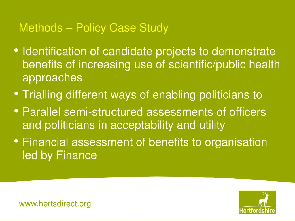 methods policy case study