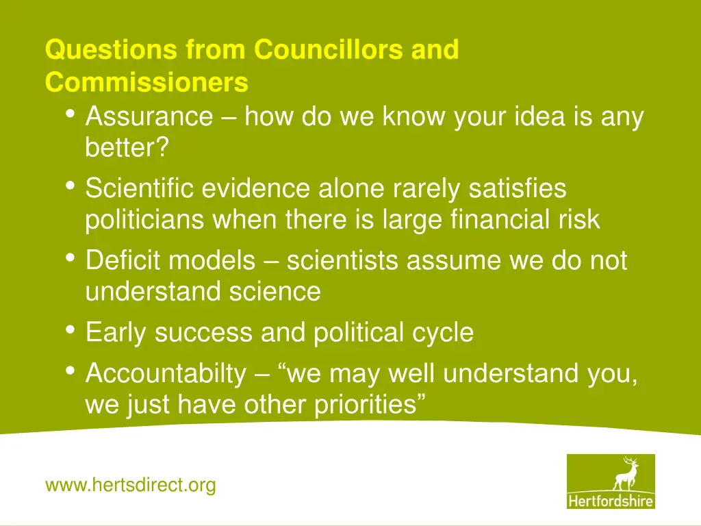 questions from councillors and commissioners