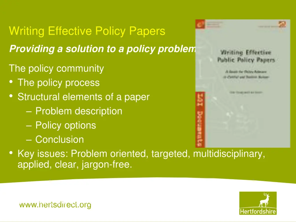writing effective policy papers