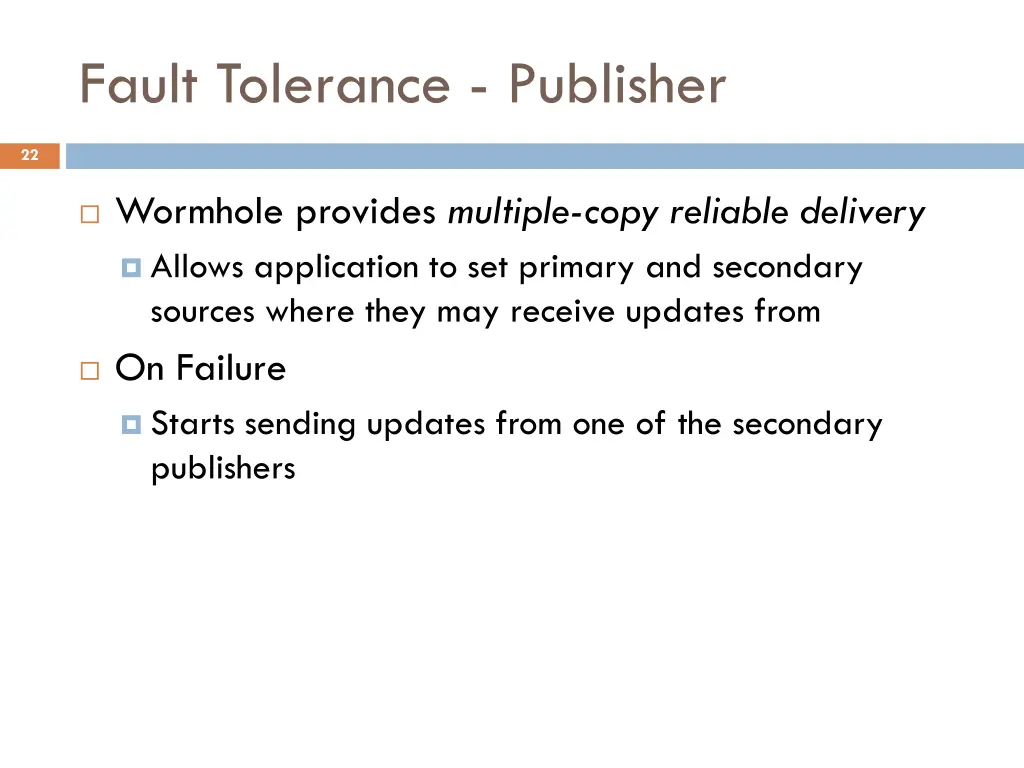 fault tolerance publisher