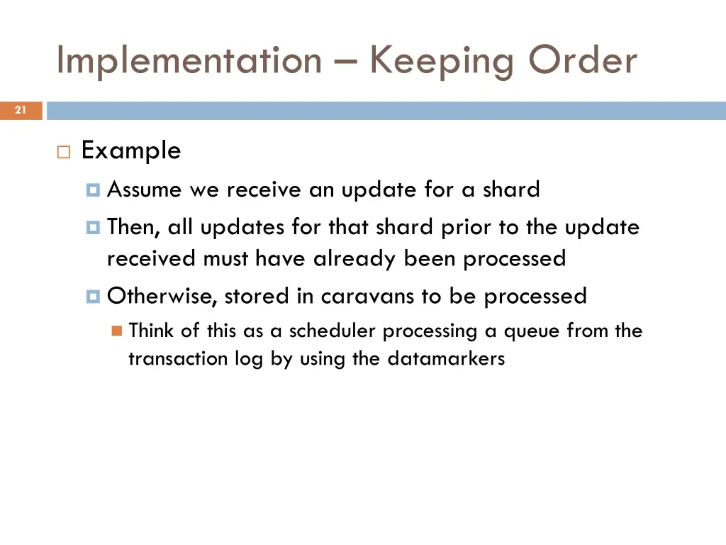 implementation keeping order