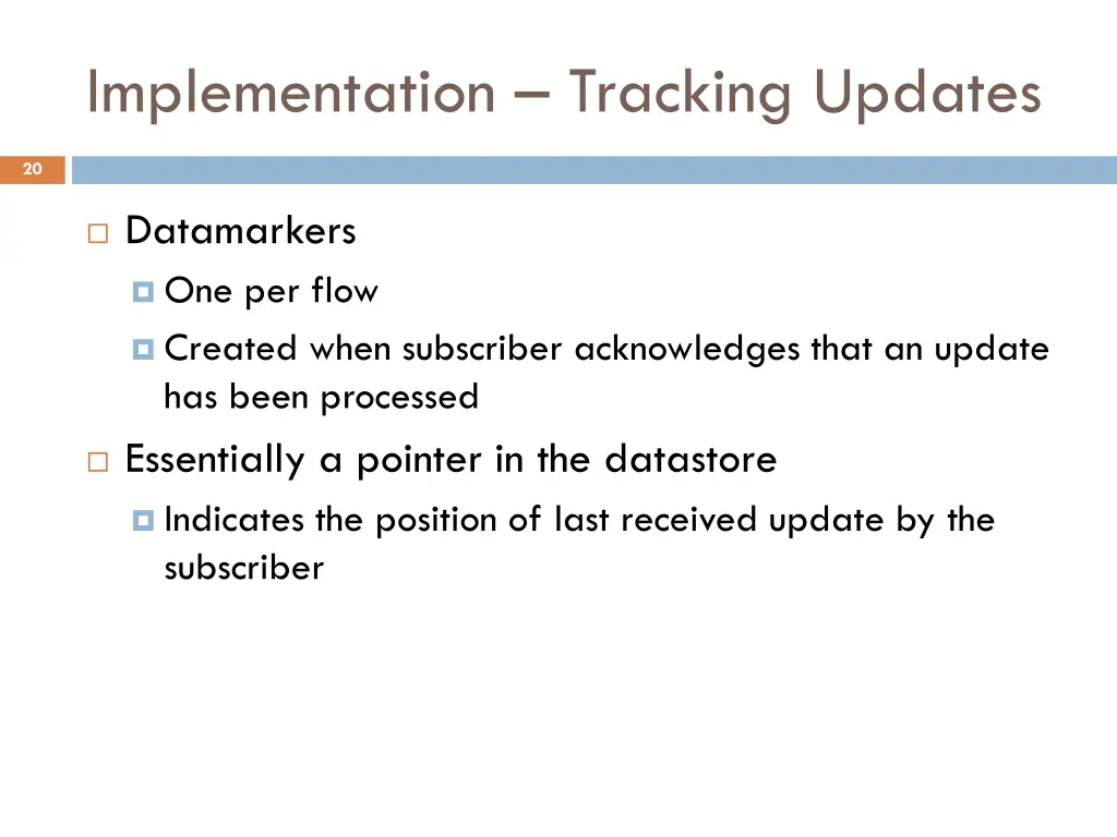 implementation tracking updates