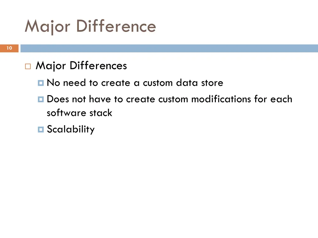 major difference