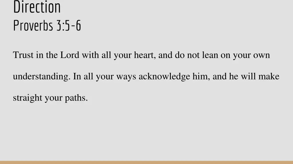 direction proverbs 3 5 6