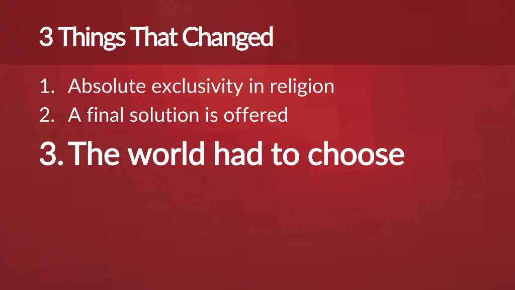 3 things that changed 3 things that changed 2