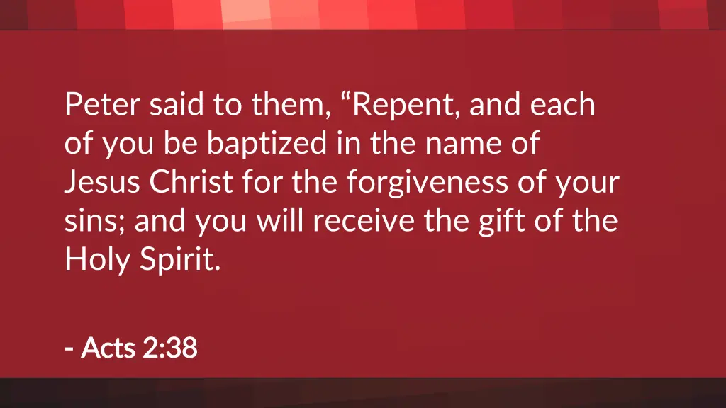 peter said to them repent and each
