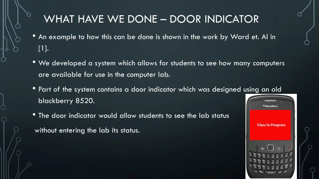 what have we done door indicator an example