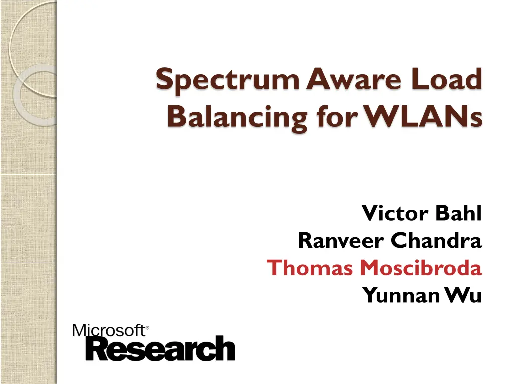 spectrum aware load balancing for wlans