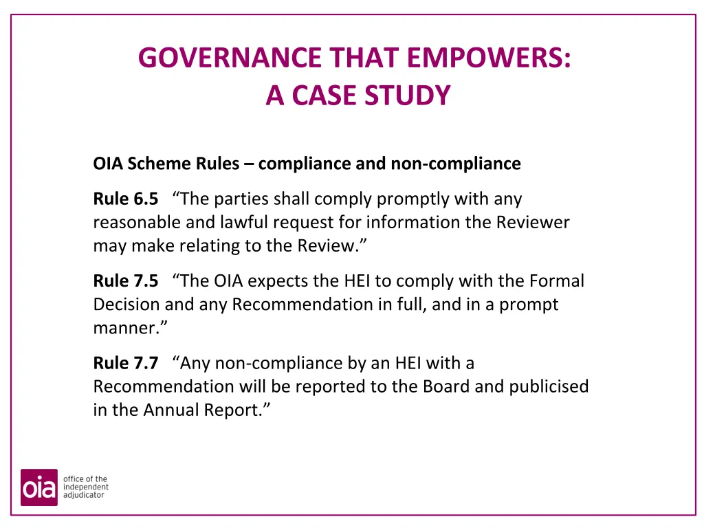 governance that empowers a case study 1