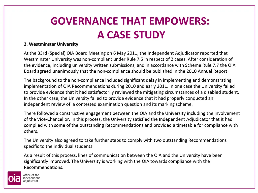 governance that empowers a case study 3