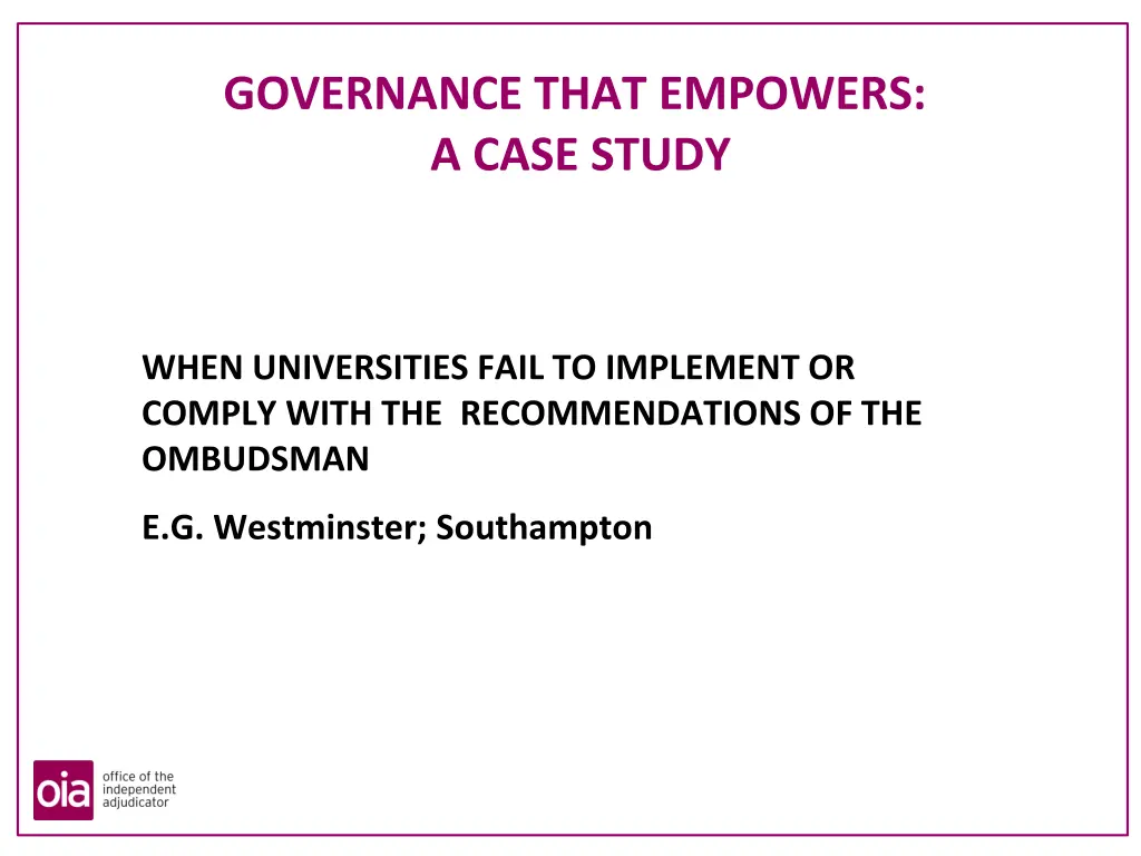governance that empowers a case study