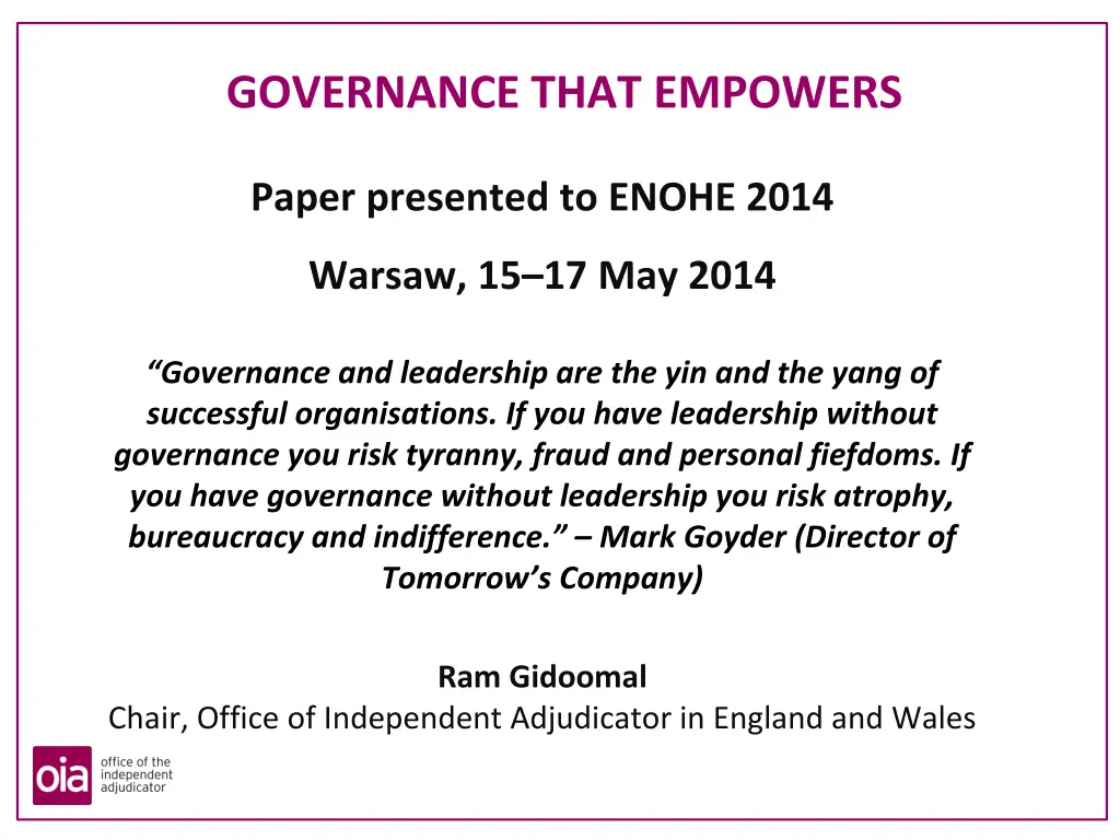 governance that empowers