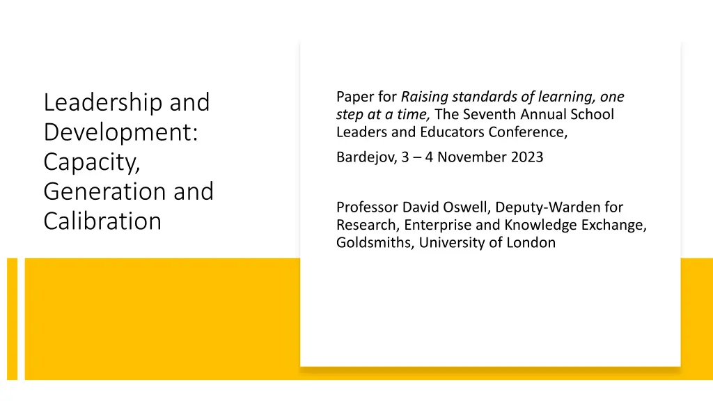 paper for raising standards of learning one step