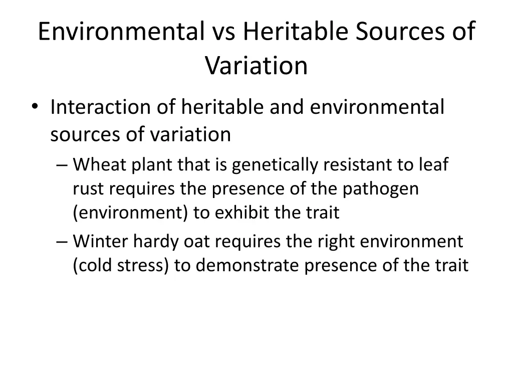 environmental vs heritable sources of variation 2