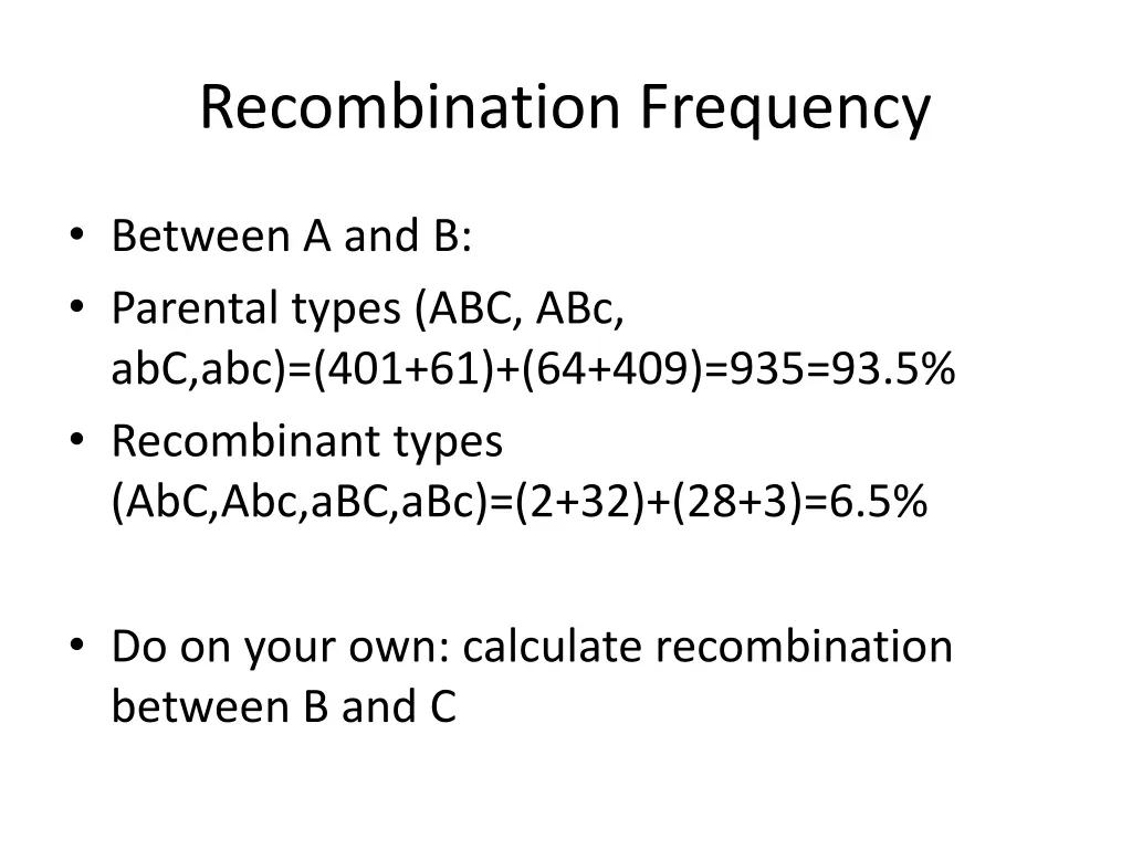 recombination frequency