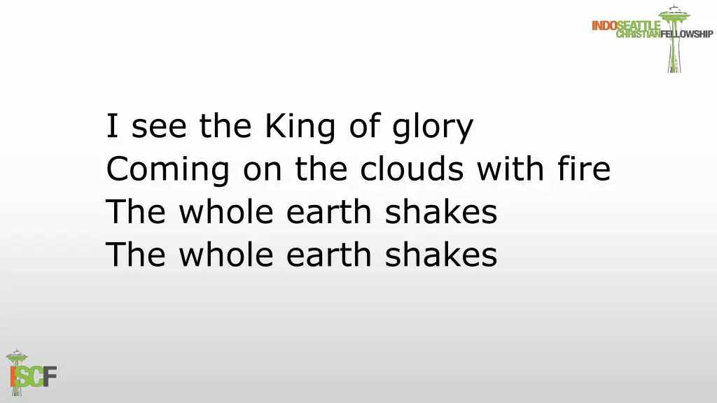 i see the king of glory coming on the clouds with