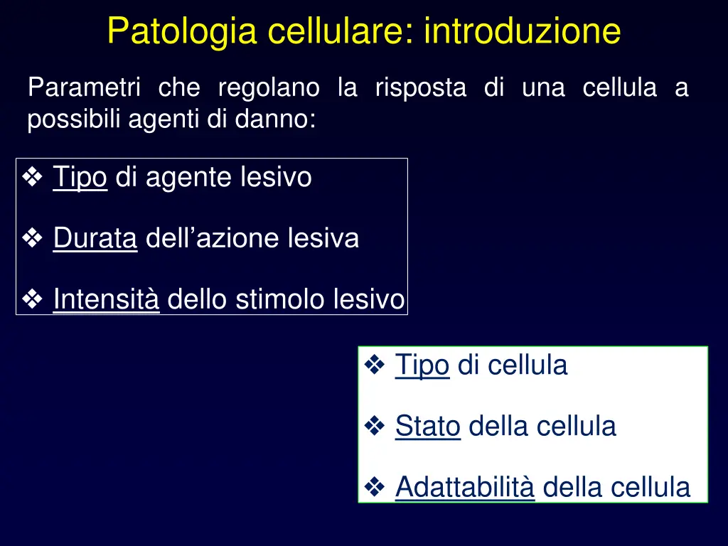 patologia cellulare introduzione